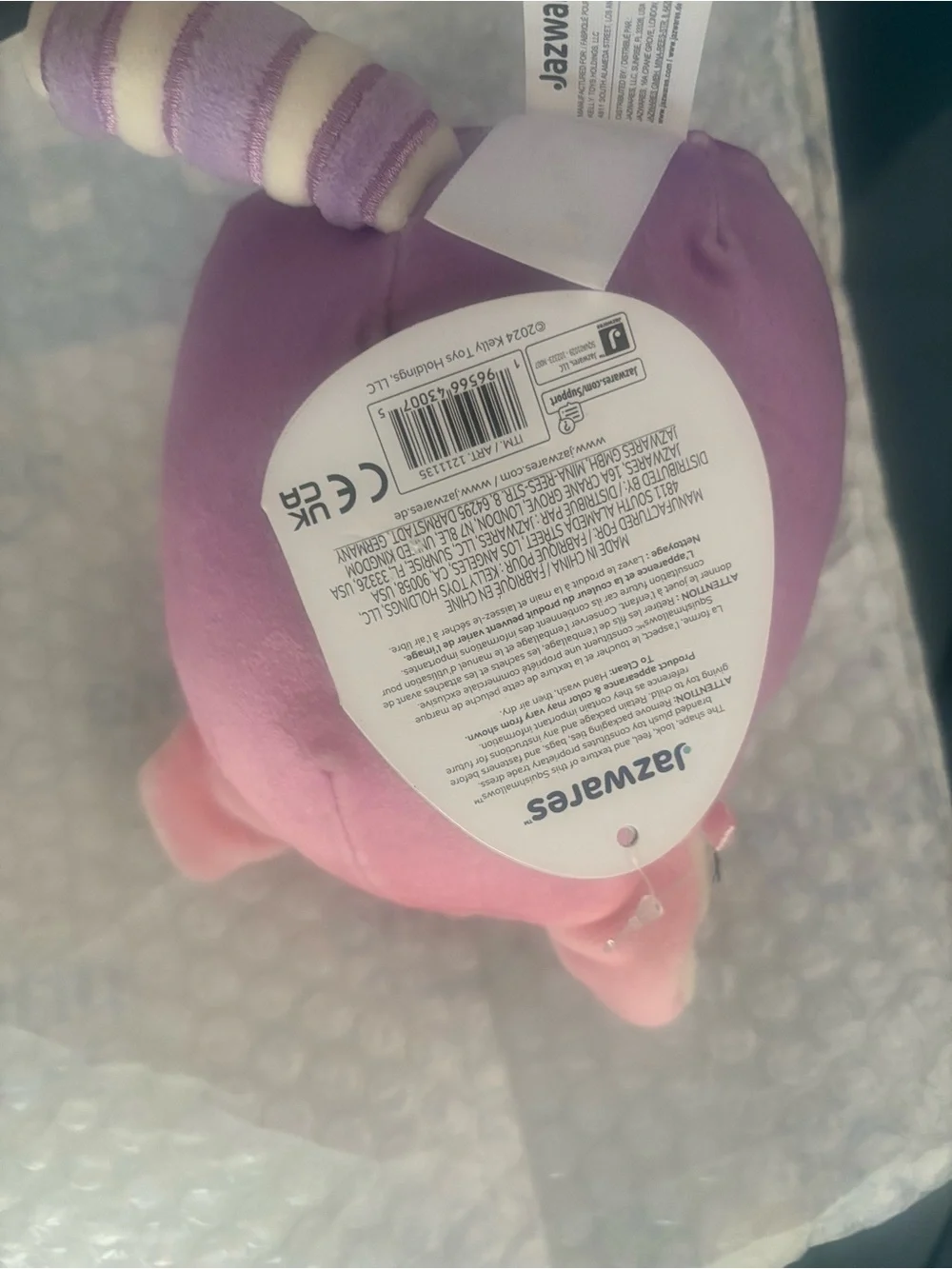 Squishmallows Purple & Cream Stripe Tail Plush